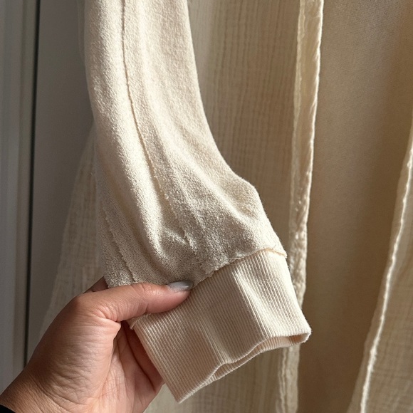 Anthropologie Daily Practice Open Front Shirt Hood Relaxed Oversized Medium Yoga - Picture 3 of 8